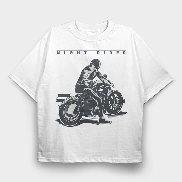 Night Rider, Tricou Oversize Barbati (Unisex)