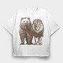 Bear Lion, Tricou Oversize Barbati (Unisex)