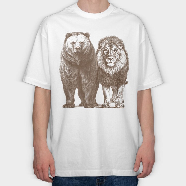 Bear Lion, Tricou Oversize Barbati (Unisex)