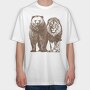 Bear Lion, Tricou Oversize Barbati (Unisex)