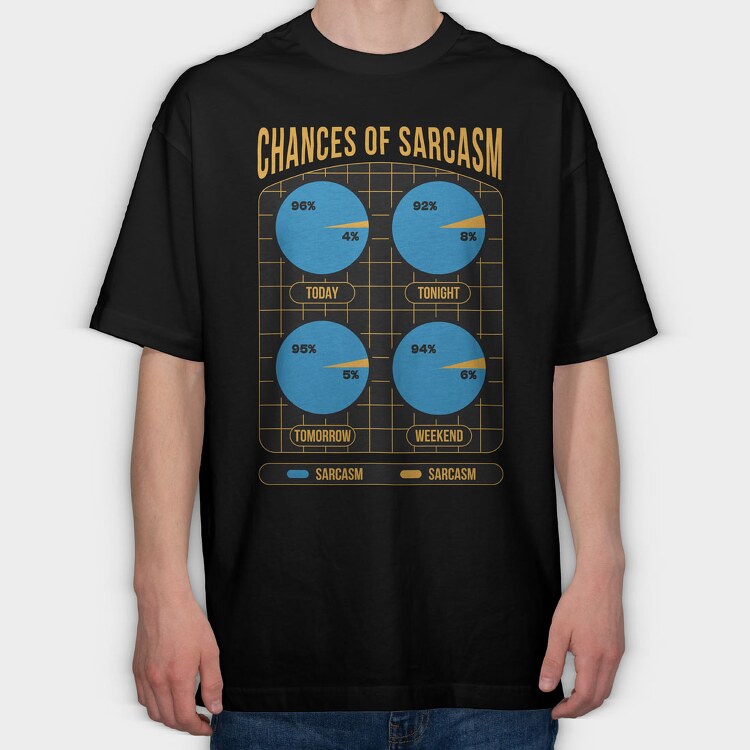 Sarcasm Chances, Tricou Oversize Barbati (Unisex)