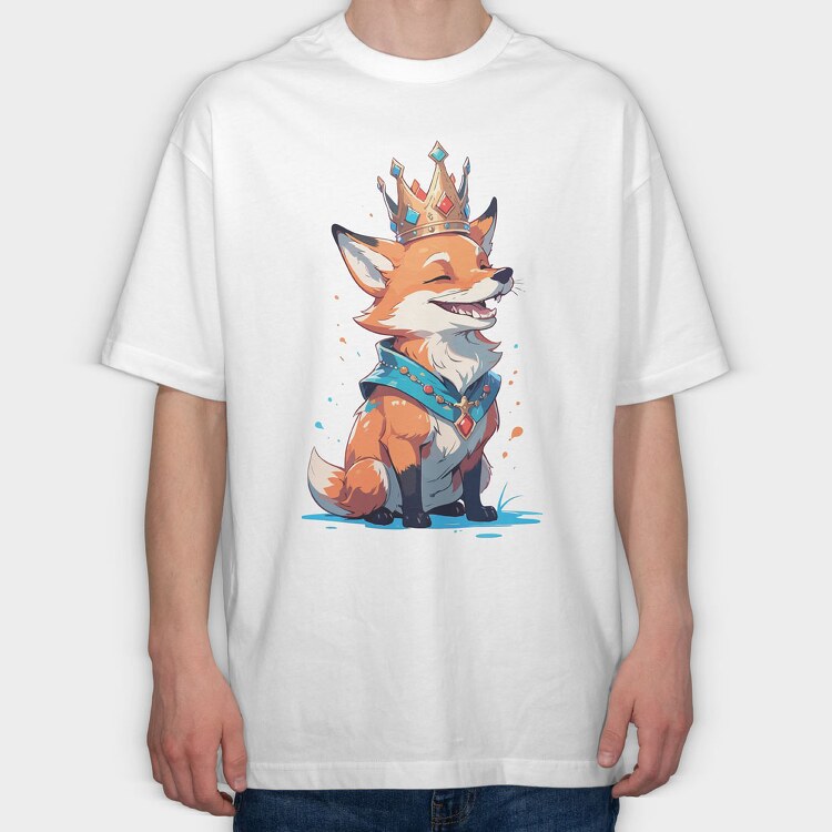Fox Crown, Tricou Oversize Barbati (Unisex)