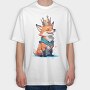 Fox Crown, Tricou Oversize Barbati (Unisex)