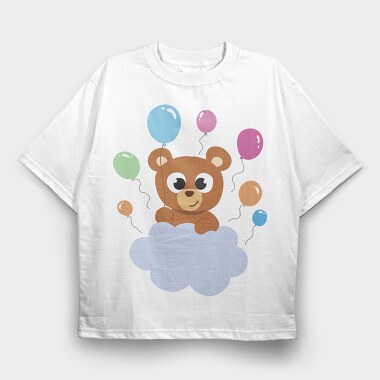 Bear on the Cloud, Tricou Oversize Barbati (Unisex)