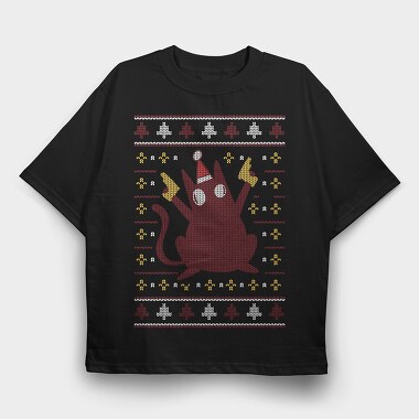 Ugly Sweater Cat, Tricou Oversize Barbati (Unisex)