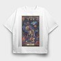 Bear Skeleton Space, Tricou Oversize Barbati (Unisex)