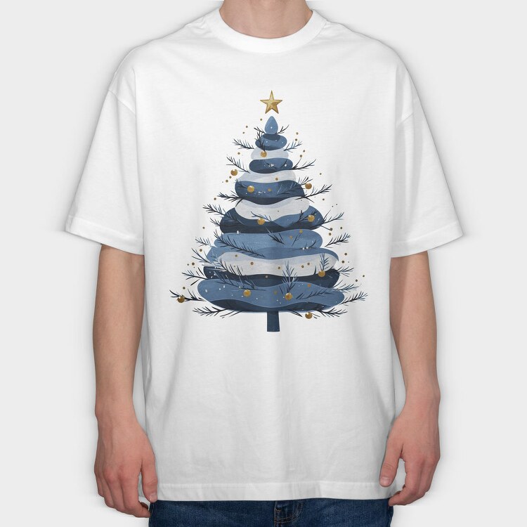 Blue Snow Serenity Tree, Tricou Oversize Barbati (Unisex)