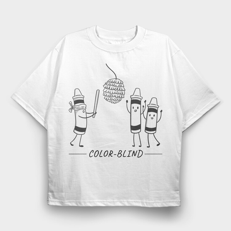 Color Blind, Tricou Oversize Barbati (Unisex)