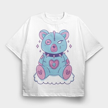Bear Patchwork, Tricou Oversize Barbati (Unisex)