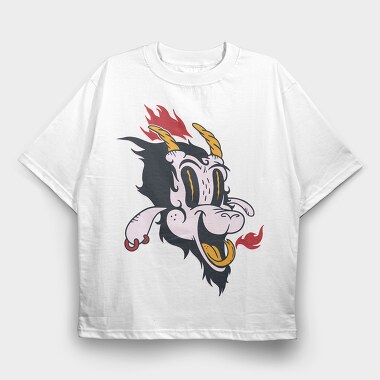 Satan Cartoon, Tricou Oversize Barbati (Unisex)