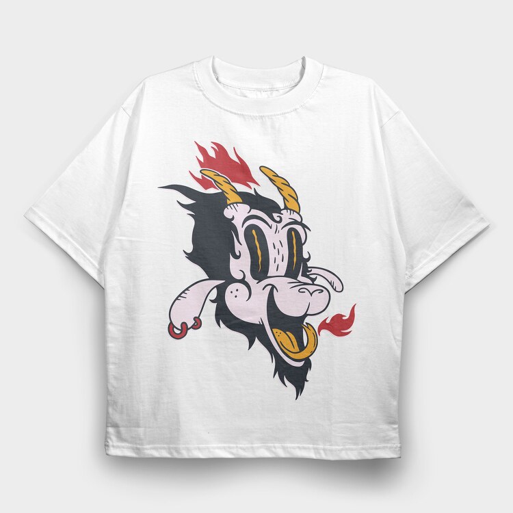 Satan Cartoon, Tricou Oversize Barbati (Unisex)
