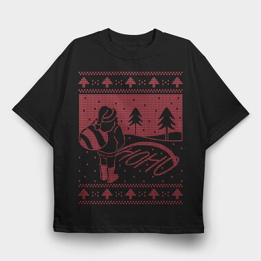 Ugly Sweater Hoho, Tricou Oversize Barbati (Unisex)