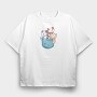 Colored Cats Pocket, Tricou Oversize Barbati (Unisex)
