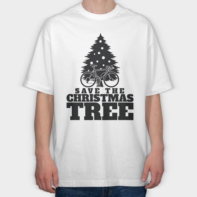 Save the Christmas Tree, Tricou Oversize Barbati (Unisex)