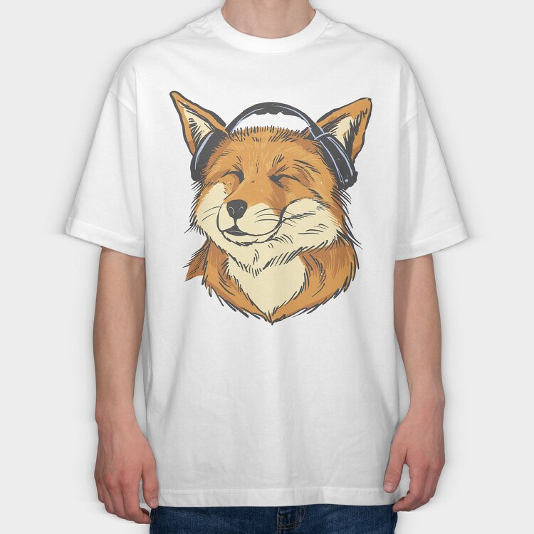 Fox Music Airphones, Tricou Oversize Barbati (Unisex)