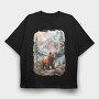 Bear Watercolor Forest, Tricou Oversize Barbati (Unisex)