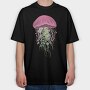 Jellyfish and Flowers, Tricou Oversize Barbati (Unisex)