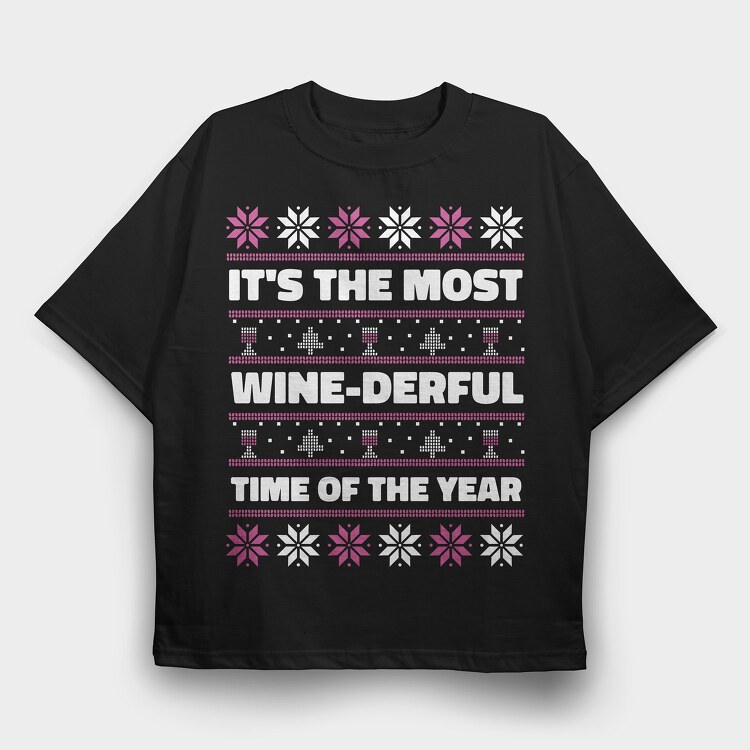 Ugly Sweater Wine, Tricou Oversize Barbati (Unisex)