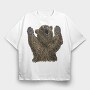 Bear With Hands Up, Tricou Oversize Barbati (Unisex)