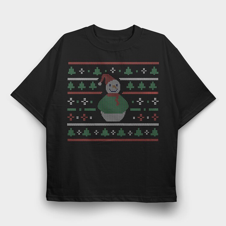 Uglysweater Snowman, Tricou Oversize Barbati (Unisex)