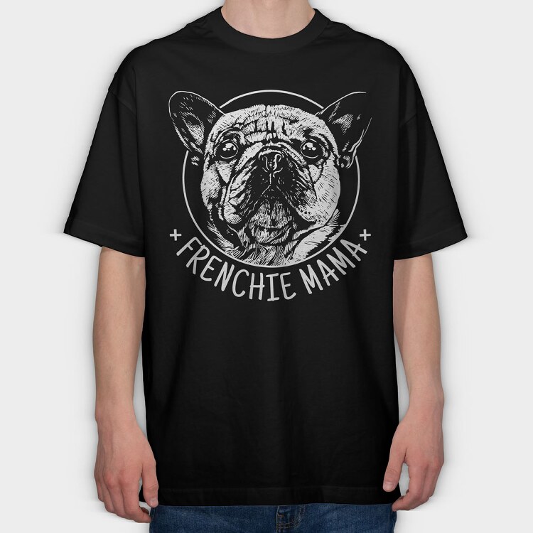 Frenchie Mama, Tricou Oversize Barbati (Unisex)