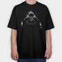Scuba Diver Monochrome Front View, Tricou Oversize Barbati (Unisex)