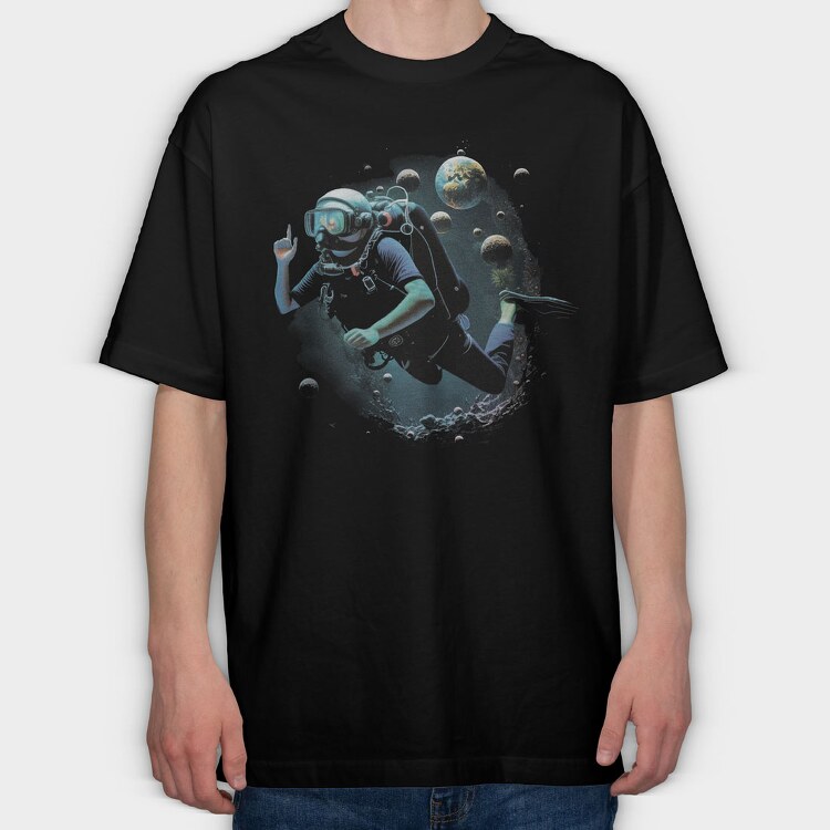Sea Diver Diving Between Planets, Tricou Oversize Barbati (Unisex)