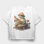 Frog Banjo Mushrooms, Tricou Oversize Barbati (Unisex)
