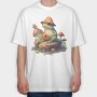 Frog Banjo Mushrooms, Tricou Oversize Barbati (Unisex)