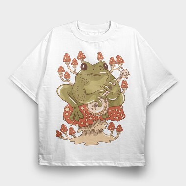 Frog Banjo, Tricou Oversize Barbati (Unisex)