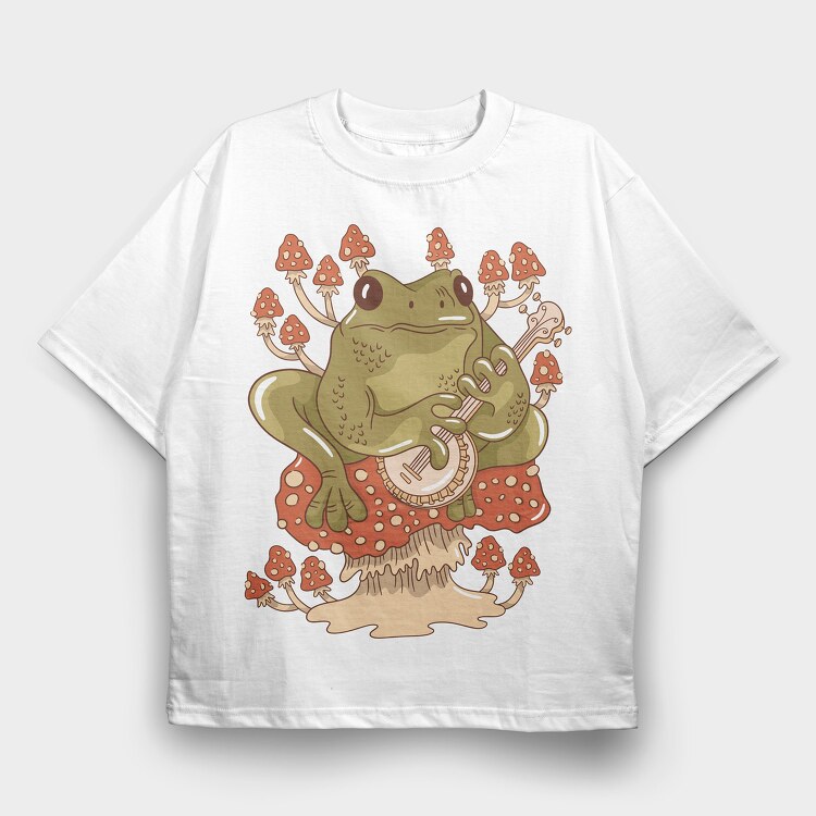 Frog Banjo, Tricou Oversize Barbati (Unisex)