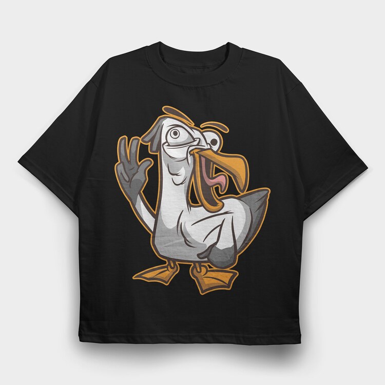 Seagull Funny, Tricou Oversize Barbati (Unisex)