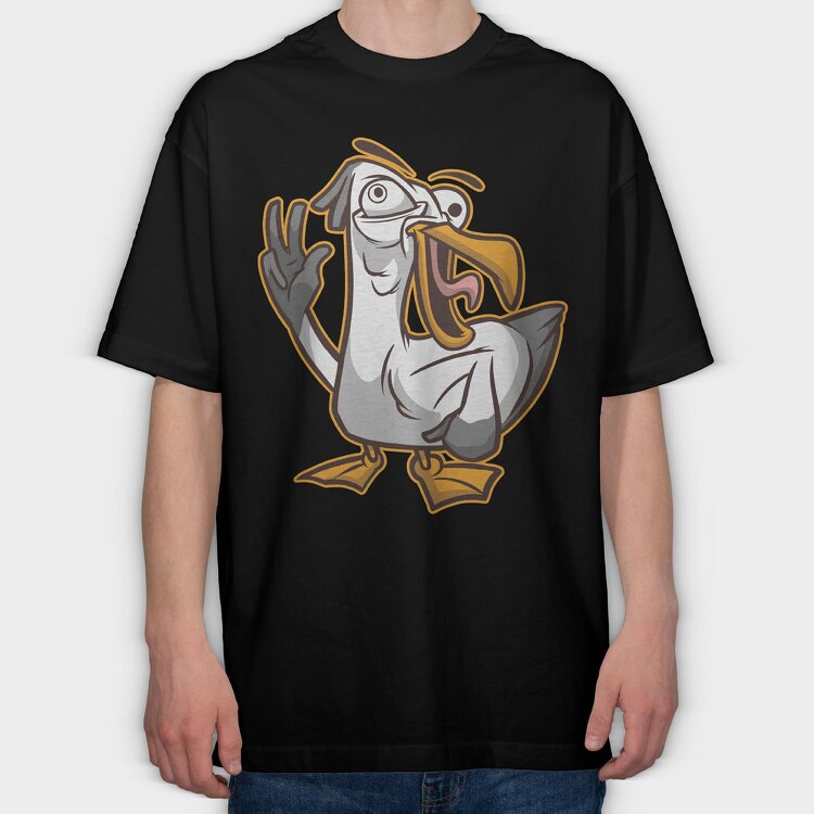 Seagull Funny, Tricou Oversize Barbati (Unisex)