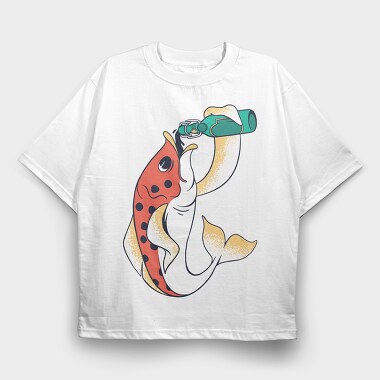 Beer Fish, Tricou Oversize Barbati (Unisex)