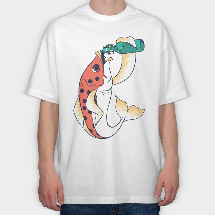 Beer Fish, Tricou Oversize Barbati (Unisex)
