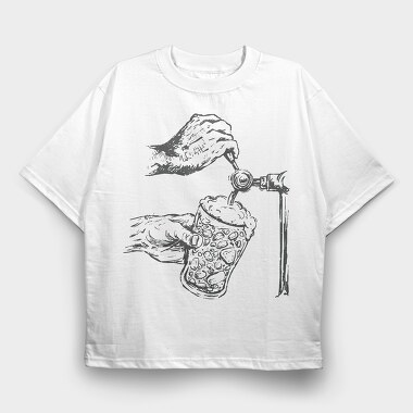 Beer Jar Filled With Rocks, Tricou Oversize Barbati (Unisex)