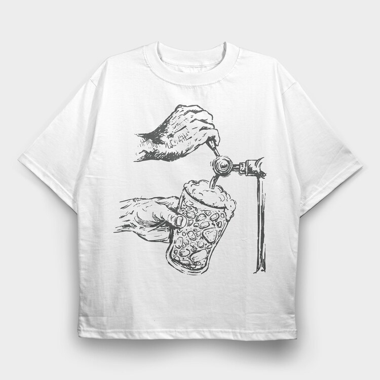 Beer Jar Filled With Rocks, Tricou Oversize Barbati (Unisex)