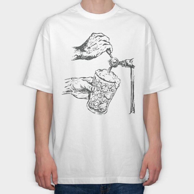 Beer Jar Filled With Rocks, Tricou Oversize Barbati (Unisex)