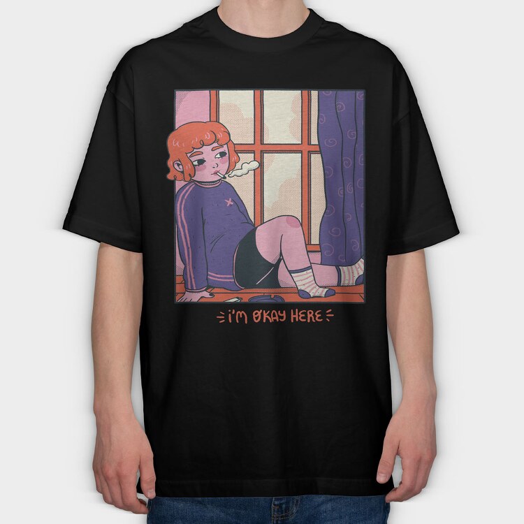 Comfy Chill Girl 4, Tricou Oversize Barbati (Unisex)