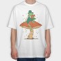 Frog Cottagecore Reading, Tricou Oversize Barbati (Unisex)