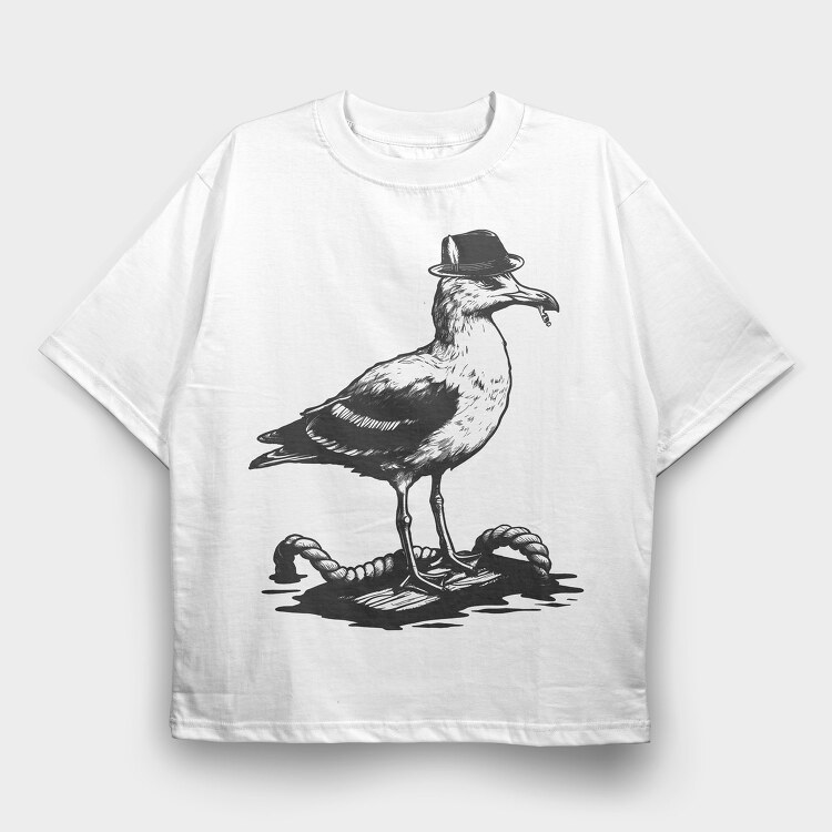 Seagullgerman, Tricou Oversize Barbati (Unisex)