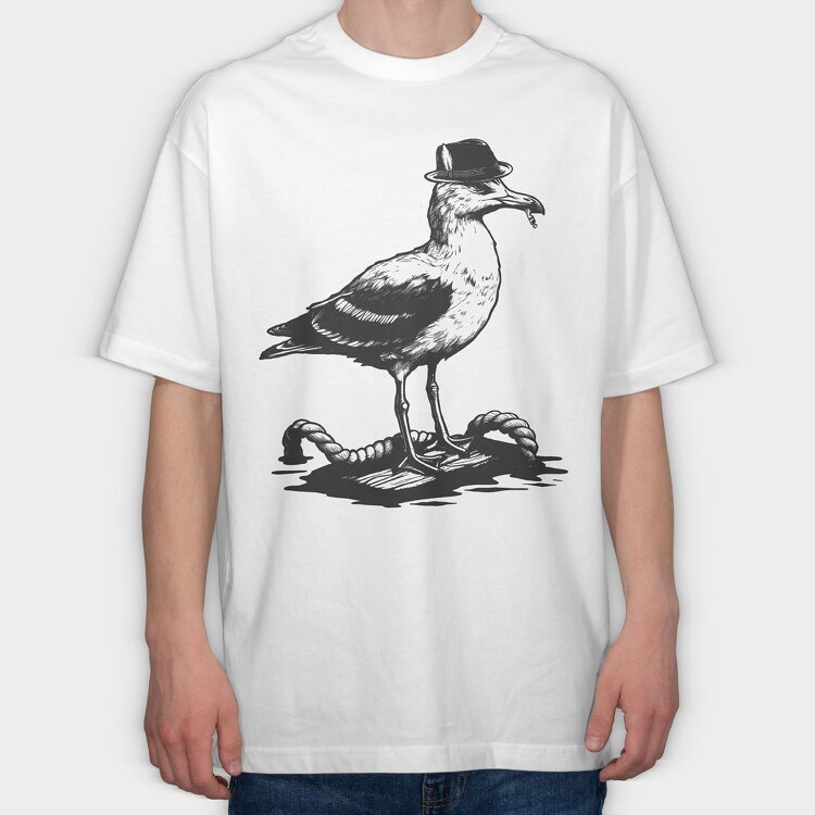 Seagullgerman, Tricou Oversize Barbati (Unisex)