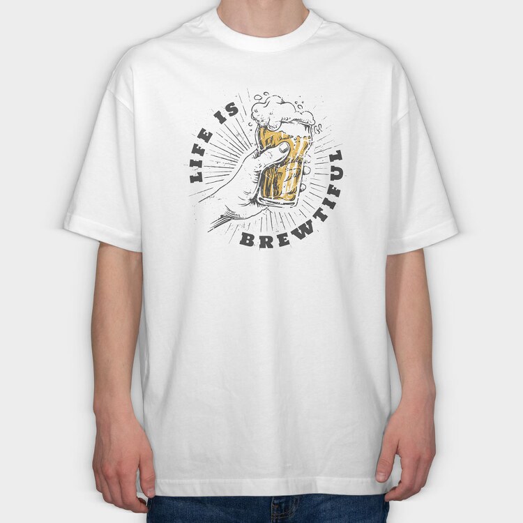 Beer Life Brewtiful, Tricou Oversize Barbati (Unisex)