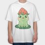 Frog Cute Strawberry, Tricou Oversize Barbati (Unisex)