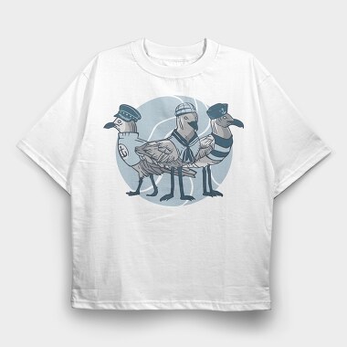 Seagulls Sailors, Tricou Oversize Barbati (Unisex)