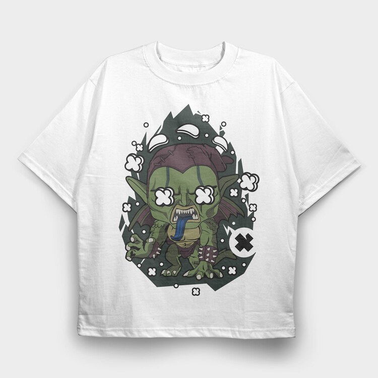 Gnome Monster Attack, Tricou Oversize Barbati (Unisex)