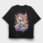 Unicorn Color Splash, Tricou Oversize Barbati (Unisex)