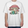 Frog Knitting Mushroom House, Tricou Oversize Barbati (Unisex)
