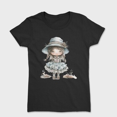Blue Vintage Girl, Tricou Femei
