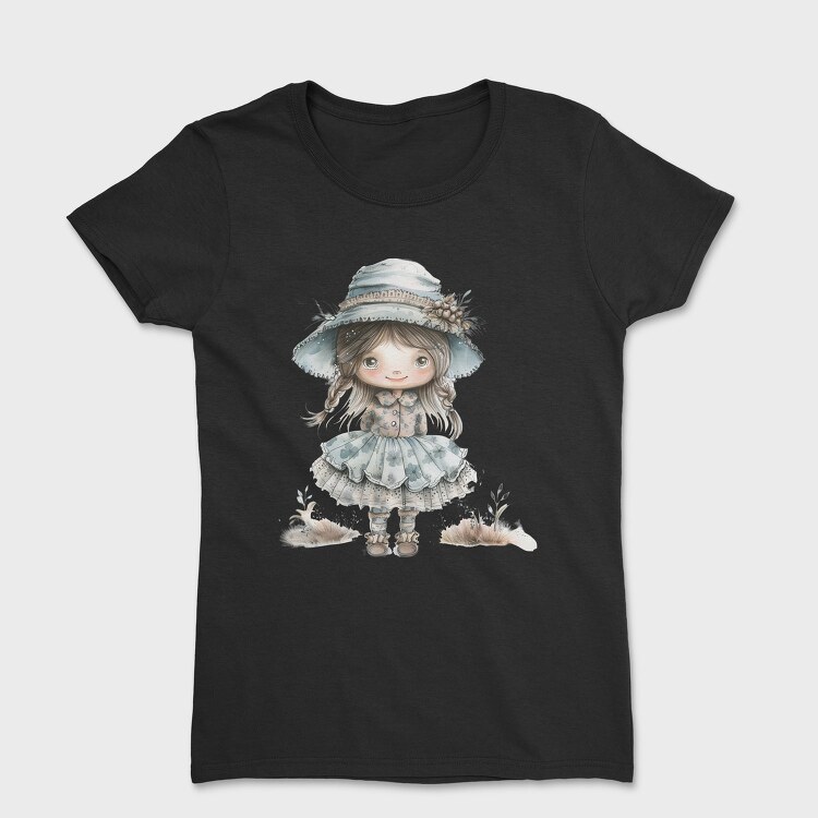 Blue Vintage Girl, Tricou Femei